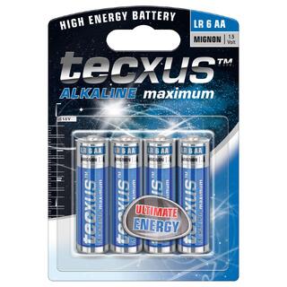 Tecxus batteri AA alkaline LR 6   blister med 4 batterier